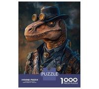 Rompecabezas para Adultos De 1000 Piezas Cool Steampunk Raptor Dinosaur Rompecabezas para Adultos Juegos Relajantes Decoración Cumpleaños 52x38cm/1000pcs