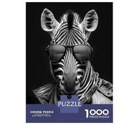 Rompecabezas para Adultos De 1000 Piezas Cool Zebra Modern Black Rompecabezas para Adultos Juguete Decoración De Pared Difícil Difícil para Cumpleaños, Navidad 38x26cm/1000pcs