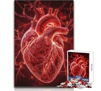 Rompecabezas para Adultos de 1000 Piezas: Corazón anatómico con Venas y arterias Rompecabezas para Toda la Familia Una Obra de Arte Regalos para el Amigo Secreto Tamaño 50x75cm