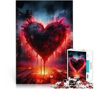 Rompecabezas para Adultos de 1000 Piezas corazón ardiente Hecho de cartón para Mayores de 14 años Desafío difícil antiestrés Regalo de cumpleaños de Navidad tamaño：26x38cm/10.24x14.96pulgada