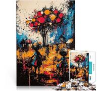 Rompecabezas para Adultos de 1000 Piezas Cosecha de sueños - Escena de Pueblo Surrealista expresionista Alivio del estrés Ideas de Regalos 38x26cm