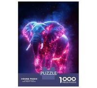 Rompecabezas para Adultos De 1000 Piezas Cosmic Elephant with Neon Glow Rompecabezas para Adultos Juegos Relajantes Alivia El Estrés Ayuda A Ejercitar El Cerebro 52x38cm/1000pcs