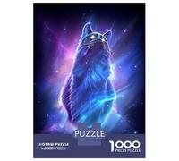 Rompecabezas para Adultos De 1000 Piezas Cosmic Glowing Cat Rompecabezas Antiestrés Juguetes Divertidos Y Humorísticos Actividades Divertidas En Casa, 38x26cm/1000pcs
