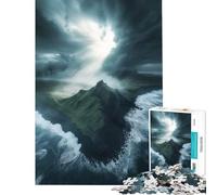 Rompecabezas para Adultos de 1000 Piezas Costa de Islandia Tormenta Juego Familiar desafiante Juguetes Gran Regalo para los Amantes de los Juegos de Nivel difícil (Tamaño 50x75cm)