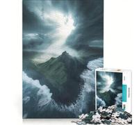 Rompecabezas para Adultos de 1000 Piezas: Costa de Islandia, Tormenta, Juegos Divertidos, Decoración, Piezas de Formas aleatorias Que encajan Perfectamente 50x75cm
