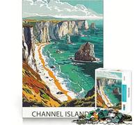 Rompecabezas para Adultos de 1000 Piezas,Costa de Las Islas del Canal,diseño nítido,lógica,Juguete Divertido,Juego Relajante, Tranquilo (38x26cm)