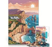 Rompecabezas para Adultos de 1000 Piezas, Costa de los Doce Apóstoles, Bordes Impecables, Divertido Juego de Concentración Mental, Juego Tranquilo, Regalo de Decoración Navideña (38x26cm)