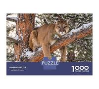 Rompecabezas para Adultos De 1000 Piezas Cougar in A Snowy Tree Rompecabezas para Adultos Juguetes Antiestrés Corte De Precisión Interacción Entre Padres E Hijos 70x50cm/1000pcs