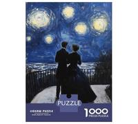 Rompecabezas para Adultos De 1000 Piezas Couple Under Starry Night Painting Rompecabezas para Adultos Juegos De Relajación Desafío Difícil Juego Desafiante Regalos 52x38cm/1000pcs