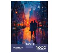 Rompecabezas para Adultos De 1000 Piezas Couple Walking City Sunset Rompecabezas para Adultos Juegos Familiares Mejoran La Memoria Reducción del Estrés Regalos 38x26cm/1000pcs