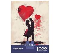 Rompecabezas para Adultos De 1000 Piezas Couple with Heart Balloons Rompecabezas para Adultos Juego De Ingenio Regalos para Mujeres 38x26cm/1000pcs