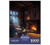 Rompecabezas para Adultos De 1000 Piezas Cozy Cabin Armchair Scene Rompecabezas para Adultos Juego De Ingenio para La Diversión Familiar Actividades Divertidas En Casa, 52x38cm/1000pcs