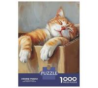 Rompecabezas para Adultos De 1000 Piezas Cozy Cat Nap Box Rompecabezas DIY Juguetes Divertidos Y Humorísticos Cumpleaños Y Navidad 38x26cm/1000pcs