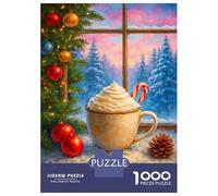 Rompecabezas para Adultos De 1000 Piezas Cozy Christmas Cocoa by The Window Rompecabezas para Adultos Juegos Relajantes Difícil Gran Regalo para Jugar 52x38cm/1000pcs