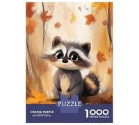 Rompecabezas para Adultos De 1000 Piezas Cozy Raccoon in Autumn Rompecabezas para Adultos Juego De Ingenio Análisis Y Lógica Cumpleaños Y Navidad 70x50cm/1000pcs