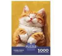 Rompecabezas para Adultos De 1000 Piezas Cozy Tabby Cat Art Rompecabezas para Adultos Juego De Ingenio Aliviador del Estrés Actividades Divertidas En Casa 52x38cm/1000pcs