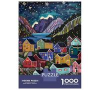 Rompecabezas para Adultos De 1000 Piezas Cozy Village by The Lake Rompecabezas para Adolescentes Juegos Relajantes Pero Divertidos Y Humorísticos Desafiantes De Completar 52x38cm/1000pcs