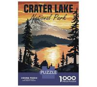 Rompecabezas para Adultos De 1000 Piezas Crater Lake National Park Sunset Rompecabezas Juegos De Relajación Desafío Difícil Reducción del Estrés Regalos 52x38cm/1000pcs