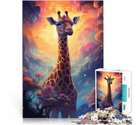 Rompecabezas para Adultos de 1000 Piezas Criaturas cósmicas Jirafa Juegos Divertidos para la Familia Decoración del hogar 75x50cm
