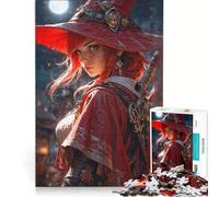 Rompecabezas para Adultos de 1000 Piezas Crimson Under The Moon, Juego Interactivo, Actividades Familiares, Toda la Familia 50x75cm