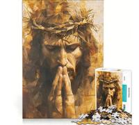 Rompecabezas para Adultos de 1000 Piezas: Cristo con Corona de Espinas, Juego de ingenio, Montaje de Patrones, Regalo Ideal para los Amantes de los Juegos 38x26cm