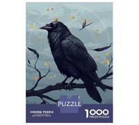 Rompecabezas para Adultos De 1000 Piezas Crowned Raven on Branch Digital Art Rompecabezas para Adultos Juguetes Antiestrés Decoración Actividades Divertidas En Casa 52x38cm/1000pcs