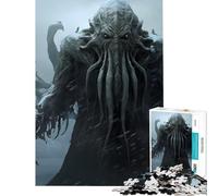 Rompecabezas para Adultos de 1000 Piezas Cthulhu Nieve decoración artística Juegos relajantes Juguetes Juegos educativos Regalo para cumpleaños Divertido y con Humor (tamaño 38x52cm)