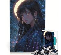 Rompecabezas para Adultos de 1000 Piezas Cuervo a la luz de la Luna misticismo Oriental Juguetes antiestrés Montaje de Patrones cumpleaños y Navidad 38x26cm