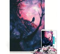Rompecabezas para Adultos de 1000 Piezas Cuervo en un Bosque Oscuro Pintura Juguetes para armar Ideal para la interacción Entre Padres e Hijos cumpleaños y Navidad 38x26cm