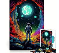 Rompecabezas para Adultos de 1000 Piezas,Cueva Espacial alienígena,Arte pixelado,Juego de Ajuste Exacto,Juego de Habilidad Mental,Juego Libre,Escena navideña (38x26cm)