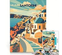 Rompecabezas para Adultos de 1000 Piezas Cúpulas soleadas de Santorini Juegos educativos desafiantes de completar cumpleaños 50x75cm