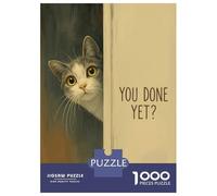 Rompecabezas para Adultos De 1000 Piezas Curious Cat Peeking Bathroom Rompecabezas para Adultos Juegos Relajantes Mejora La Memoria para Cumpleaños, Navidad 52x38cm/1000pcs