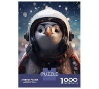 Rompecabezas para Adultos De 1000 Piezas Cute Astronaut Penguin Rompecabezas para Adolescentes Juego Familiar Carrera De Velocidad Manual Cumpleaños 52x38cm/1000pcs