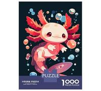 Rompecabezas para Adultos De 1000 Piezas Cute Axolotl with Bubbles Rompecabezas para Adultos Juguete Decoración De Pared Difícil Difícil para Cumpleaños, Navidad 38x26cm/1000pcs