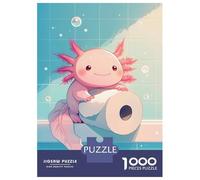 Rompecabezas para Adultos De 1000 Piezas Cute Axolotl with Toilet Paper Roll Rompecabezas para Adultos Juego Familiar Análisis Y Desafío Educativo De Lógica 38x26cm/1000pcs