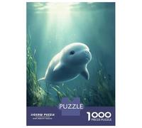 Rompecabezas para Adultos De 1000 Piezas Cute Baby Dugong Whale Rompecabezas Juegos Relajantes Decoración De Pared Oferta como Regalos para Toda La Familia 52x38cm/1000pcs