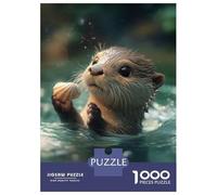 Rompecabezas para Adultos De 1000 Piezas Cute Baby Otter with Seashell Rompecabezas para Adultos Juguetes Antiestrés Corte De Precisión Interacción Entre Padres E Hijos 70x50cm/1000pcs