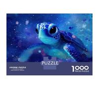 Rompecabezas para Adultos De 1000 Piezas Cute Blue Sea Turtle in Space Rompecabezas para Adultos Juegos Relajantes Mejora La Memoria para Cumpleaños, Navidad 52x38cm/1000pcs