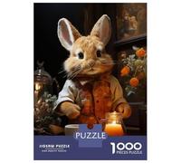 Rompecabezas para Adultos De 1000 Piezas Cute Bunny Tea Time Rompecabezas Antiestrés Juguetes Divertidos Y Humorísticos Actividades Divertidas En Casa, 70x50cm/1000pcs