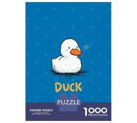 Rompecabezas para Adultos De 1000 Piezas Cute Cartoon Duck Illustration on Blue Rompecabezas para Adultos Juego Práctico Corte De Precisión 52x38cm/1000pcs