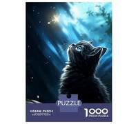Rompecabezas para Adultos De 1000 Piezas Cute Cat Kitten Firefly Rompecabezas para Adultos Juego Familiar Pero Divertido Y Humorístico Cumpleaños 52x38cm/1000pcs