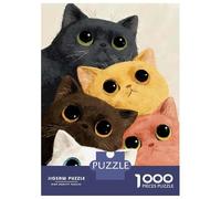 Rompecabezas para Adultos De 1000 Piezas Cute Cats Illustration Rompecabezas para Adolescentes Juguetes Antiestrés Mejora La Memoria Gran Regalo para Jugar 38x26cm/1000pcs