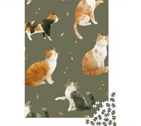 Rompecabezas para Adultos De 1000 Piezas Cute Cats Pattern Rompecabezas para Adultos Juego De Ingenio Decoración Perfecta Cumpleaños Y Navidad 70x50cm/1000pcs