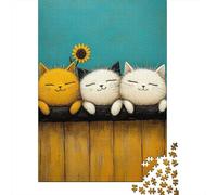 Rompecabezas para Adultos De 1000 Piezas Cute Cats Wall Art Print Rompecabezas para Adultos Juegos Relajantes Mejora La Memoria para Cumpleaños, Navidad 70x50cm/1000pcs