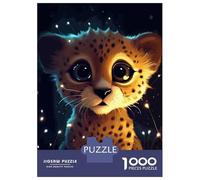 Rompecabezas para Adultos De 1000 Piezas Cute Cheetah Cub Rompecabezas para Adultos Juego De Ingenio Desafío Difícil Gran Regalo para Los Amantes De Los Juegos 38x26cm/1000pcs