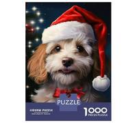Rompecabezas para Adultos De 1000 Piezas Cute Christmas Dog 01 Rompecabezas para Adultos Juego De Ingenio Decoración De Pared Regalos para Amigos Y Familiares 38x26cm/1000pcs