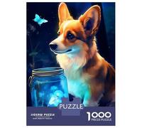 Rompecabezas para Adultos De 1000 Piezas Cute Corgi Dog Luminous Rompecabezas para Adultos Juegos Familiares Decoración Perfecta Cumpleaños Y Navidad 52x38cm/1000pcs
