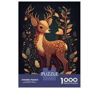 Rompecabezas para Adultos De 1000 Piezas Cute Deer Animal Cartoon Rompecabezas Juguetes Antiestrés, Divertidos Y Humorísticos Regalos para Reducir El Estrés 52x38cm/1000pcs