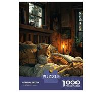 Rompecabezas para Adultos De 1000 Piezas Cute Fox Sleeping on Bed Rompecabezas para Adultos Juguetes Antiestrés Aliviador del Estrés Regalos De Cumpleaños Y Únicos 70x50cm/1000pcs