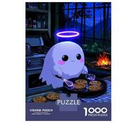 Rompecabezas para Adultos De 1000 Piezas Cute Ghost Baking Cookies Illustration Rompecabezas para Adultos Juego Práctico Corte De Precisión 70x50cm/1000pcs